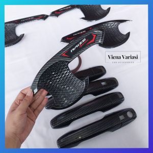 Paket Outer Cover Door Handle Pegangan Pintu Mobil Raize 2021 - 2023 Carbon Glossy