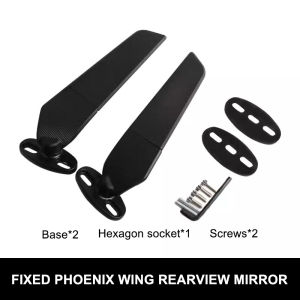 SEAMETAL Motorcycle Rearview Mirror Fixed Wing Rearview Mirror Aluminum Rotating Wing Wide-angle Motorcycle Rearview Mirror