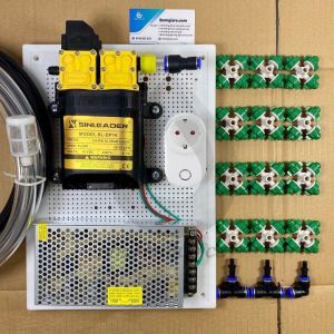 Bộ phun sương tự động 12 béc 4 hướng tưới lan tưới rau cây cảnh làm mát mái tôn trọn bộ