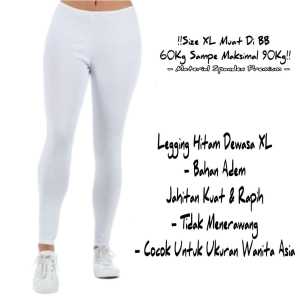 PROMO Legging Wanita Warna Putih Bahan Spandek Premium Dingin dan Tebal muat BB 35kg sampai 80kg