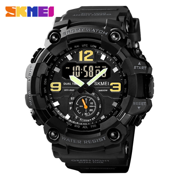 Ready Stock SKMEI Men Sport Digital Watch Dual Display Alarm Watch Waterproof Wristwatches Jam tangan lelaki For Men Lazada PH