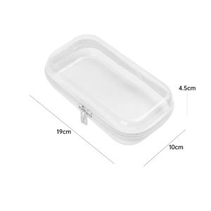 Clear Hard Shell Zipper Case Waterproof Cosmetic Bag with Double Zipper Kids Toy Storage Organizer Bins Portable Storage Tools
