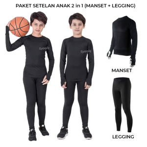 Paket Manset Anak Lengan Panjang Celana Baselayer Anak Olahraga Futsal Sepakbola Pria Wanita