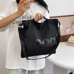 กระเป๋าสะพายไหล่ ผ้าแคนวาส พิมพ์ลาย จุของได้เยอะ แฟชั่นสําหรับสตรี และนักเรียน กระเป๋าสะพายผู้ชายและผู้หญิง