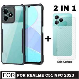 PROMO PAKET 2 INC 1 CASE REALME 11 4G 2023 / REALME C51 NFC / REALME NARZO 50I PRIME Ultra Slim Shockproof Transparent Premium Softcase Anti Fall