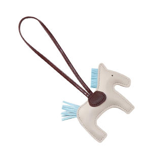Fashion Leather Cute small Horse pendant Car Keychain Handmade Pony Car Key Pendant Chains  Women Bag decoration Girl Gift