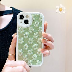 Zeallion Ốp Vải Hoa 3D Vỏ Điện Thoại Cho [Apple iPhone 12 13 14 Pro Max 11 XR X XS 7 8 Plus] Viền Ren Hoa Lưng Mềm