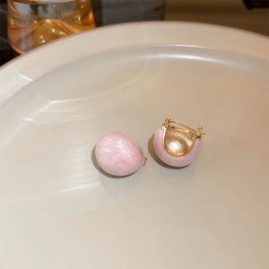 THURSDAY Retro Minority Round Bead Lady Party Temperament Enamel Ear Buckle Women Earrings Korean Style Earrings Stud Earrings