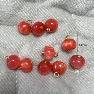 10pcs/lot Apple-shape Buttons 11mm Colorful Resin Shank Buttons Clothes Accessories Handicrafts Decorative Beads h260610