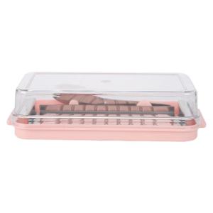 Stainless Steel Butter Slicer and Cutter Cheese Storage Container with Clear Lid for Refrigerator Organization