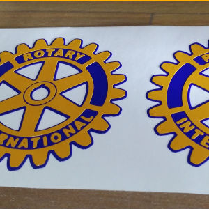 3.5 x 3.5 Inches ROTARY CLUB 2 Layers Cutout Sticker