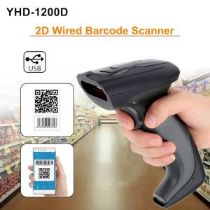Máy quét mã vạch có dây YHD 1200D mẫu mới đọc mã vạch Barcode 1D Qrcode 2D dùng dây trực tiếp trên Máy tính Laptop
