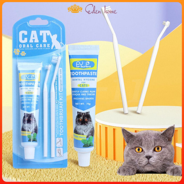 Cat Toothbrush Toothpaste Set Pets Toothbrush Prevent Tooth Decay for
