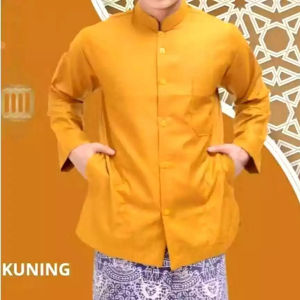 Haibah Baju Koko Pria Lengan Panjang - Bahan Premium Anti Gerah