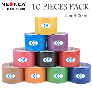 NEENCA 10 Rolls Kinesiology ยึดติดในตัวกู้คืนเทปกระชับผิวสำหรับเล่นกีฬาห่อเทปกล้ามเนื้อทางการแพทย์อาการปวด Relief เข่าปลอกปกป้องเข่ายางยืดผ้าพันแผล Elastoplast เข่านิ้วไหล่อุปกรณ์สัก (5Cm X 5M)