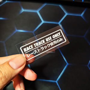 Sticker UV Race Track Use Only - 2 Sticker Mẫu Race Track Chữ Nhật - Trắng Đen - Hình dán - Nhãn dán - JDM Decal