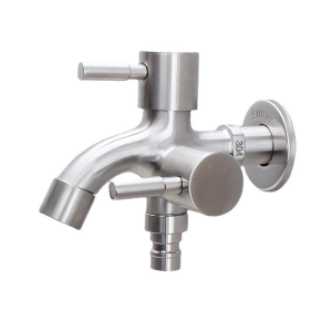 Vòi Dôi Inox 304 Đen Cao Cấp – Một Vào Hai Ra Cho Máy Giặt