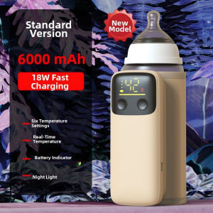 SG Portable Baby Milk Bottle Warmer 6000mAh Insulation Wireless Heating USB Rechargeable 6 Temp Control Travel & Outdoor