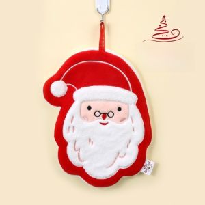 MINUTE ผ้าขนแกะคอรัล ผ้าเช็ดมือคริสต์มาส ดูดซับได้ ตุ๊กตาหิมะการ์ตูน ผ้าเช็ดมือในห้องน้ำ สร้างสรรค์ ของตกแต่งคริสต์มาส ผ้าเช็ดหน้าคริสต์มาส