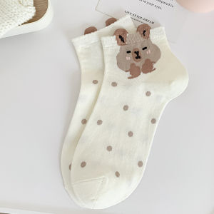Cartoon Capybara Little Bear Socks Summer Thin Cotton Short Tube Socks Cute Internet Red Korean Edition Boat Socks Spring Autumn
