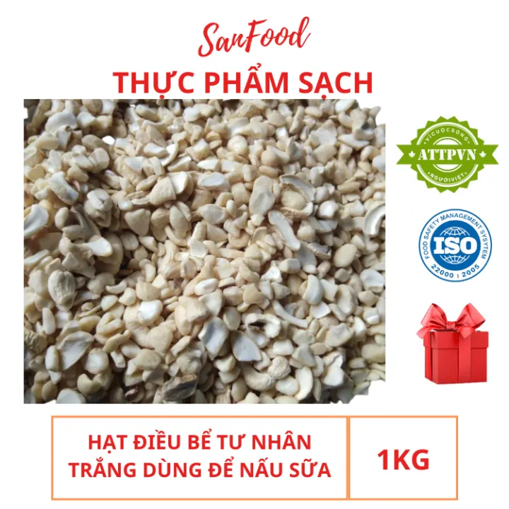 500grm Nhân Hạt Điều Sống Tấm Dùng Làm Sữa Hạt SANFOOD hạt điều sống, hạt điều tách vỏ, hạt điều dùng làm sữa, hạt dinh dưỡng cao cấp, hạt nấu sữa
