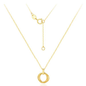 CTS 18K Gold Circle C Double Mobius Necklace Gold Jewelry CHOW TAI SENG 周大生 K0PC0291Y
