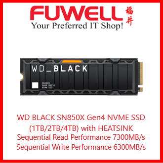 WD BLACK SN850X (1TB/2TB) Gen4 M.2 NVME SSD with HEATSINK [ Sequential ...