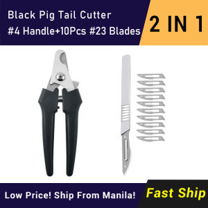 2 in 1 piglet tool kit (Pig Tail Cutting Scissor +Stainless Castration Blade Pig castration tools) for piggery equipment accessories