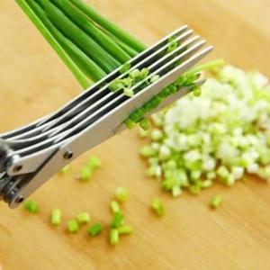 🚚พร้อมส่ง🚚 กรรไกรซอยผัก 5 ใบมีด กรรไกรหั่นผัก ซอยต้นหอม กรรไกรสแตนเลส อุปกรณ์ทำครัว กรรไกรเอนกประสงค์ 5 กรรไกรครัวกรรไกรกรรไกร