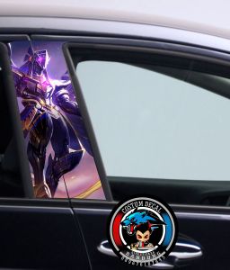 Stiker pilar pintu mobil satu set kiri kanan cocok untuk mobil apapun untuk semua mobil motip mobilegend