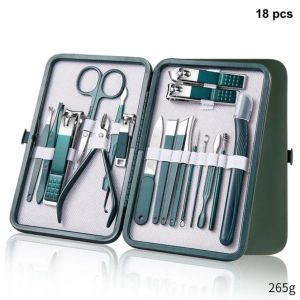 18pcs Nail Clipper Manicure Set Stainless Cutter Pedicure Cuticle Nipper Tools Personal Care Kit