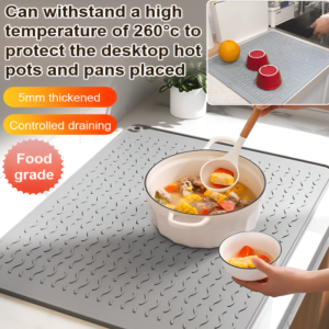 ✨Dish draining mat water mat heat-resistant non-slip mat 3-in-1 heat-resistant waterproof for use in the kitchen/bathroom/balcony