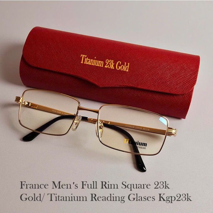 Kính đọc sách viễn thị - kính cận thị Nam – Mạ 23K Gold - Titanum - ống ...