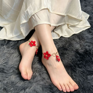 Fashion Cherry Blossom Charm Anklets for Women Summer Beach Accessories Gold Color Chain Anklet Leg Bracelets Wedding Gift h2610