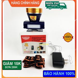 Đèn pin đội đầu SHANGYUAN 966 LED 100w chống nước ánh sáng vàng và trắng đèn đeo đầu đi rừng soi ếch dã ngoại có màn hình LCD (Chuẩn Mẫu))