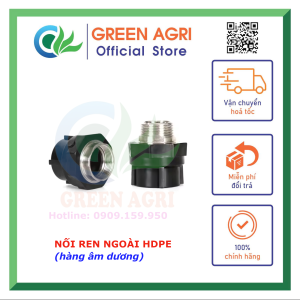 Nối (Măng sông) ren ngoài HDPE hàn âm dương- hàn lồng- nối trong phi 63- phi 75