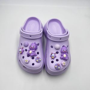 10Pcs/Set Crocs Charms Shoes Accessories Purple Dinosaur Decoration Shoe Buckle Decoration for Crocs