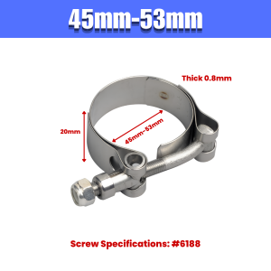 CPA Car Steel Hose T-Bolt Clamp 2(45mm-53mm) 2.5(56mm -64mm) and 4(70mm)