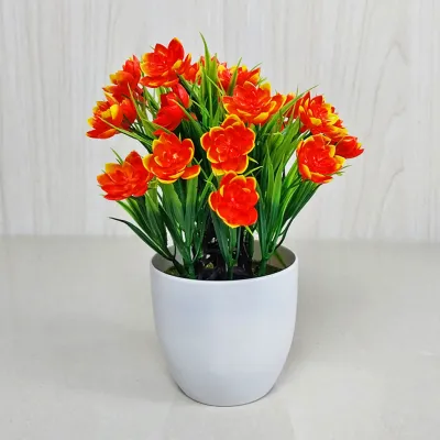 KOREANS Bunga Hias Plastik Pot Ornamen Bunga Krisan Artificial Flowers Dekorasi Meja Ruangan Rumah PBP23