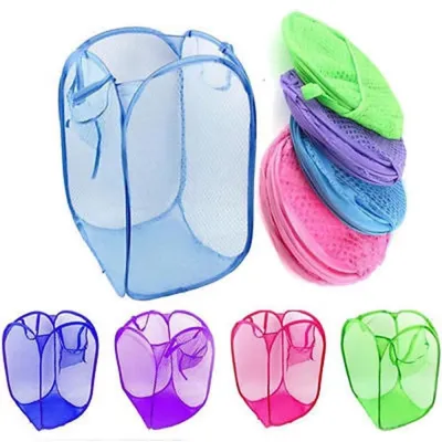 Foldable mesh laundry basket Dirty clothes storage basket Toy storage basket