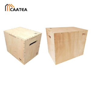 3‑in‑1 Wood Plyo Jump Box for Home Gym 2 Sizes 12‑14‑16 Inch /16‑20‑24 Inch FSC‑Certified 450 Lbs Plyometric Training Box