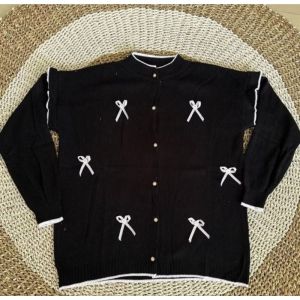 Cardigan Rajut Pita Wanita - popy cardi kancing - atasan knitwear