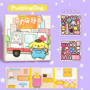 LAKOE Diy Quiet Book Magnet Buku Busy Book Sanrio Mainan Edukasi Book Anak Bayi Motif Kuromi Melody Cinnamoroll Pochacco Hello Kitty