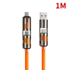 240W 4-in-1 Multi Port Fast Charging Cable Phone Fast Sync Charger Adapter Type-C Compatible Pigfly