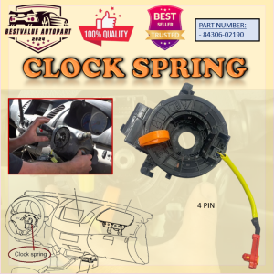 💫MALAYSIA READY STOCK💫TOYOTA VIOS NCP93 2009 WISH 2009 NEW CLOCK SPRING SPIRAL STEERING CABLE SWITCH AIR BAG HORN 84306-02190