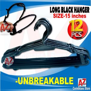 LONG Hanger UNBREAKABLE 12pcs-Size 15 Plastic Hanger For Adults (1 Dozen)
