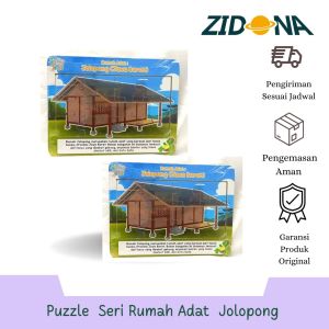 puzzle seri rumah adat jolopong Rabbitt&Turtle Bahan MDF