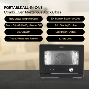 SENZ SZ-SOV2520 Portable All-in-One Combi 25L Oven- Steam Bake / Grill / Air Fry Steam + Grill