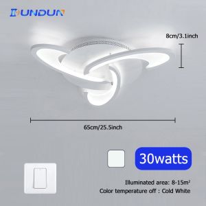 DunDun Elegant LED Ceiling Light with Remote Control Dimmable High Brightness Warm/Cool White 60W 31inch