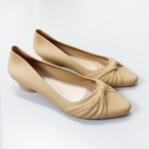 Azgalery SPT-62 Sepatu Wedges Heels Wanita Korean Style Women Flat Shoes Kasual PVC Polos Trendy COD
